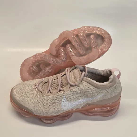 New Air Vapormax Flyknit Oatmeal Pink Beige Shoes Women's Size 8.5 DV6840-101