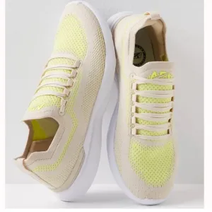 New APL Cream and Yellow Knit Sneakers