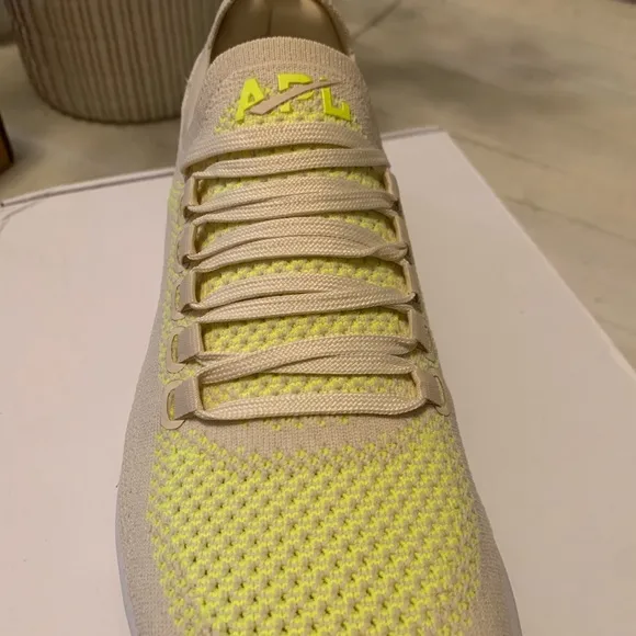 New APL Cream and Yellow Knit Sneakers