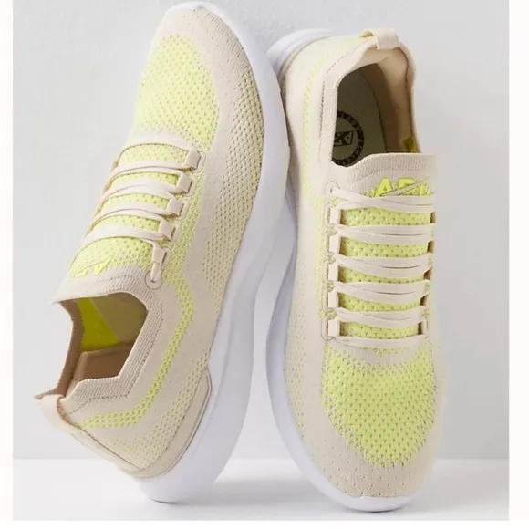 New APL Cream and Yellow Knit Sneakers