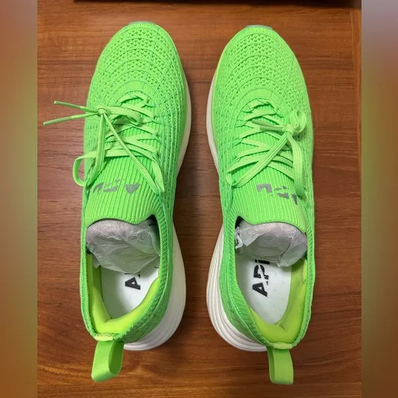 NEW APL Men’s Techloom Zipline Vibrant Green/Silver/White Knit Sneakers Sz.12