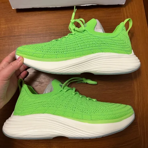 NEW APL Men’s Techloom Zipline Vibrant Green/Silver/White Knit Sneakers Sz.12