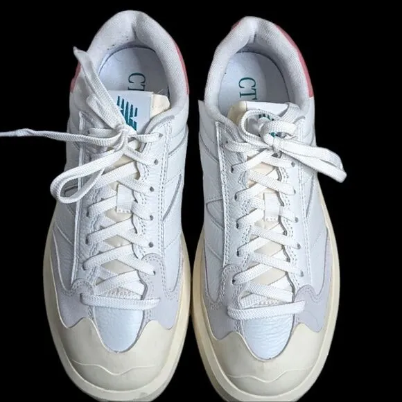 New Balance Chunky White &amp; Pink Leather CT 302 Sneakers 10.5 W 9 M 42.5 Euro