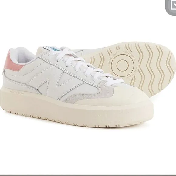 New Balance Chunky White &amp; Pink Leather CT 302 Sneakers 10.5 W 9 M 42.5 Euro