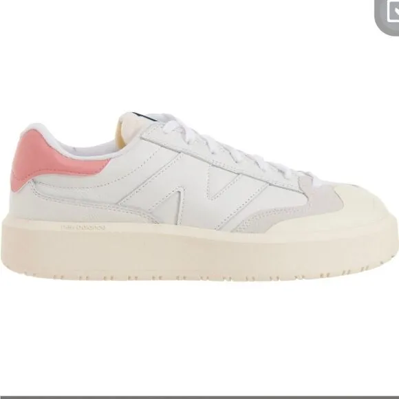 New Balance Chunky White &amp; Pink Leather CT 302 Sneakers 10.5 W 9 M 42.5 Euro