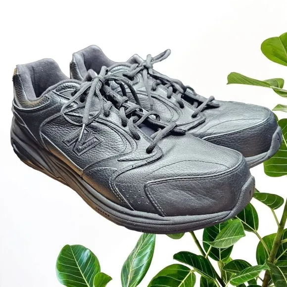 New Balance Mens Walking Shoes Comfort Lace Black Leather MW927BK Sz 14 2E NWOB
