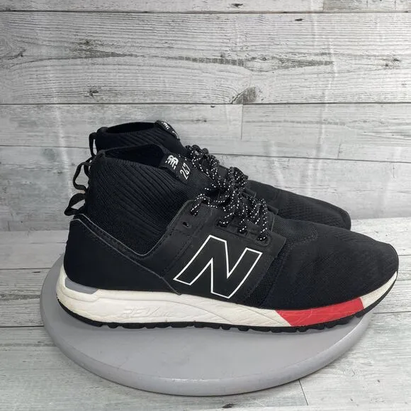 New Balance Mid 247 Black/White Mesh Knit Shoes Sneakers Mens Lifestyle Size 12