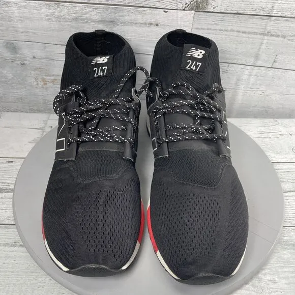 New Balance Mid 247 Black/White Mesh Knit Shoes Sneakers Mens Lifestyle Size 12