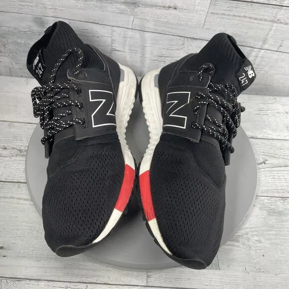New Balance Mid 247 Black/White Mesh Knit Shoes Sneakers Mens Lifestyle Size 12