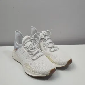 New Balance White Sneakers with Knit Upper and Cushioned Midsole