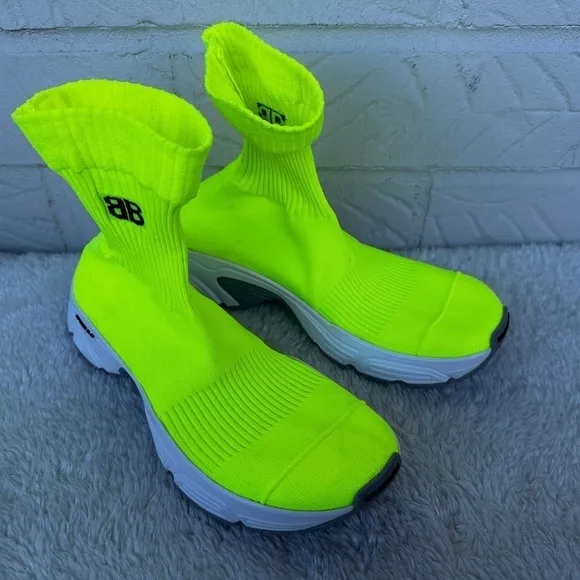 New Balenciaga Speed 3.0 Recycled Knit Neon Sneakers Size 37