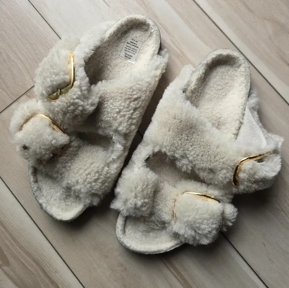 NEW Birkenstock Arizona Big Buckle Teddy/Shearling Sandals