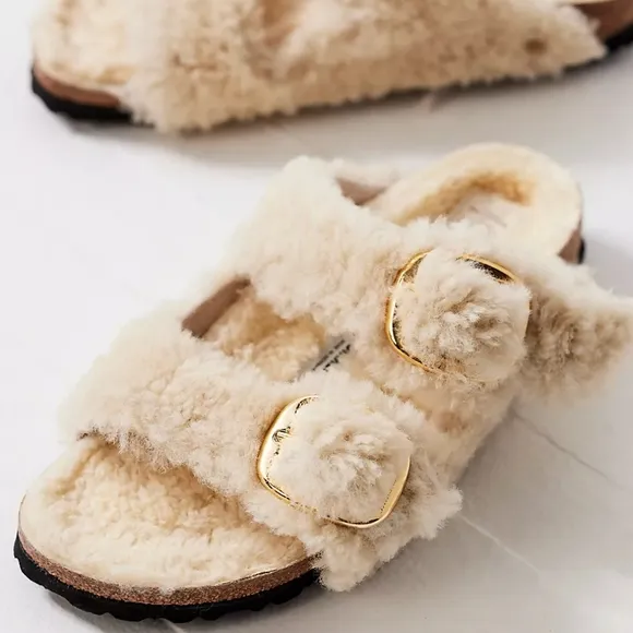 NEW Birkenstock Arizona Big Buckle Teddy/Shearling Sandals
