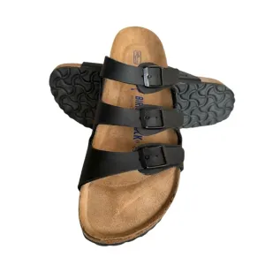 NEW Birkenstock Florida Soft Footbed Birko Flor Black Sandals Slides Women’s