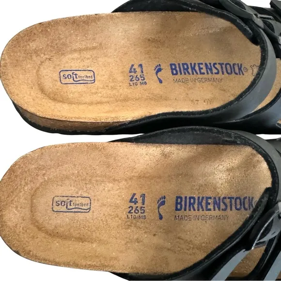 NEW Birkenstock Florida Soft Footbed Birko Flor Black Sandals Slides Women’s