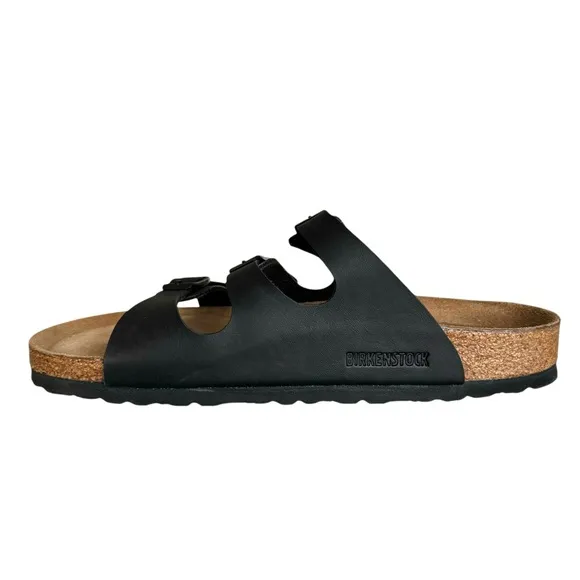 NEW Birkenstock Florida Soft Footbed Birko Flor Black Sandals Slides Women’s