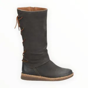 NEW BORN women sable boots in dark grey