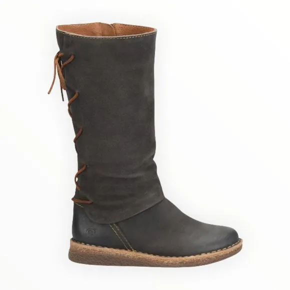 NEW BORN women sable boots in dark grey