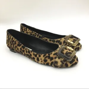 NEW Burberry Leygreen leopard print ballet flats shoes buckle