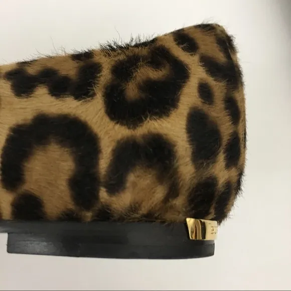 NEW Burberry Leygreen leopard print ballet flats shoes buckle