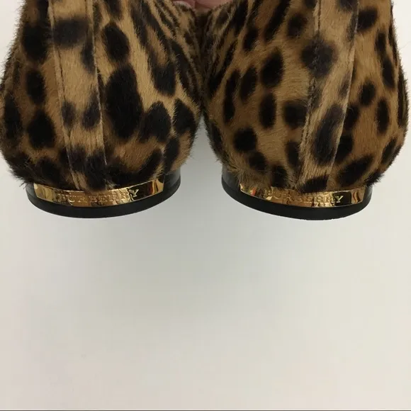 NEW Burberry Leygreen leopard print ballet flats shoes buckle