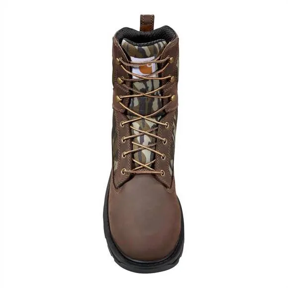 NEW CARHARTT men's ironwood camo 8&quot; soft toe work boot in mossy oak break