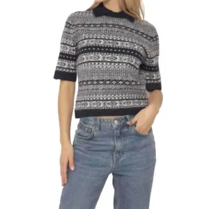 NEW CENTRAL PARK WEST arlo mini fairisle polo in navy