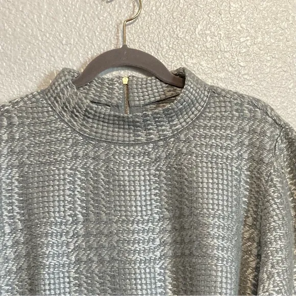New Chico's Metallic Plaid Zip-Back Mock-Neck Sweater 4/ XXL