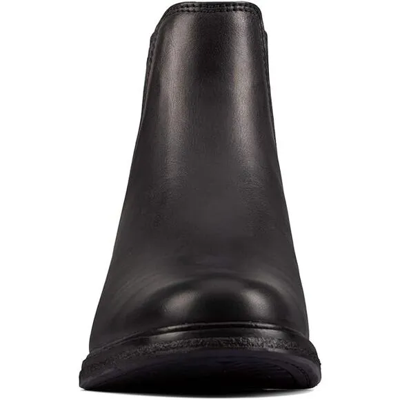 New Clarks Clarkdale Arlo Leather Boots Women's Size 5 M Black Elastic Panels