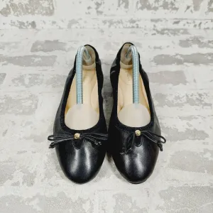 New Cole Haan Kiera Ballet Black Faux Leather Flats B77