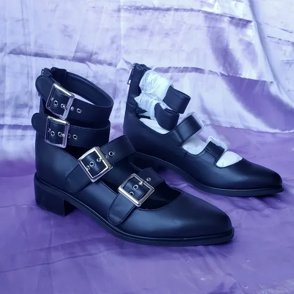 NEW Current Mood Patent Buckle Boots | Flats
