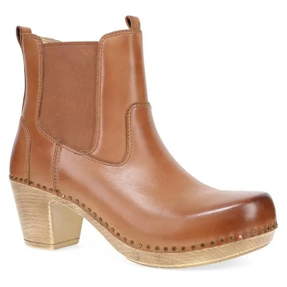 NEW DANSKO women's shayna calf boots in luggage burnished