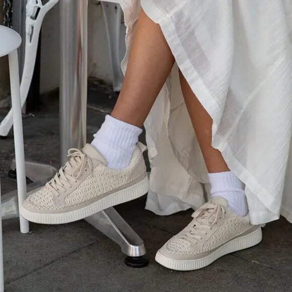 NEW  Dolce Vita womens Nicona Woven Sneaker Knited Sandstone 252