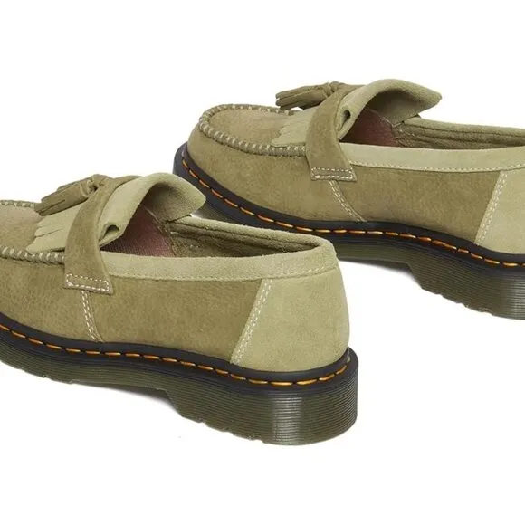 NEW DR MARTENS Adrian Green  Nubuck Leather Tassel Loafers size W8/M7