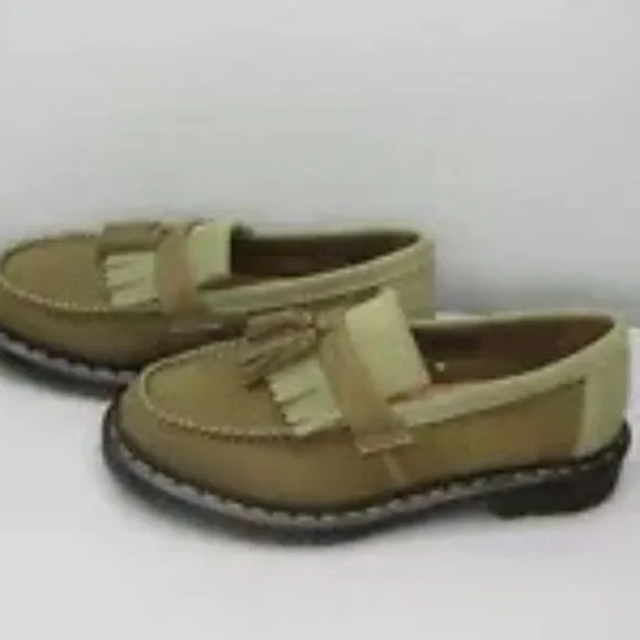 NEW DR MARTENS Adrian Green  Nubuck Leather Tassel Loafers size W8/M7