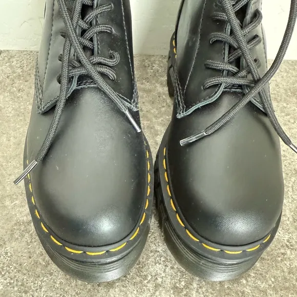 NEW Dr Martens Audrick Black Napa Leather Platform Ankle Boots Size EU38 L7