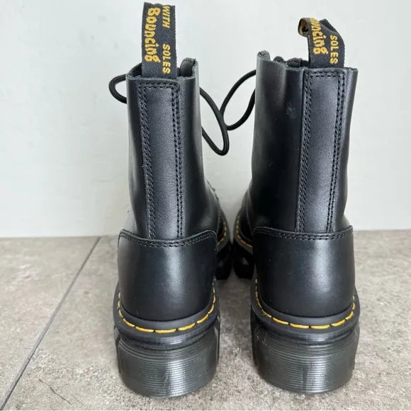 NEW Dr Martens Audrick Black Napa Leather Platform Ankle Boots Size EU38 L7