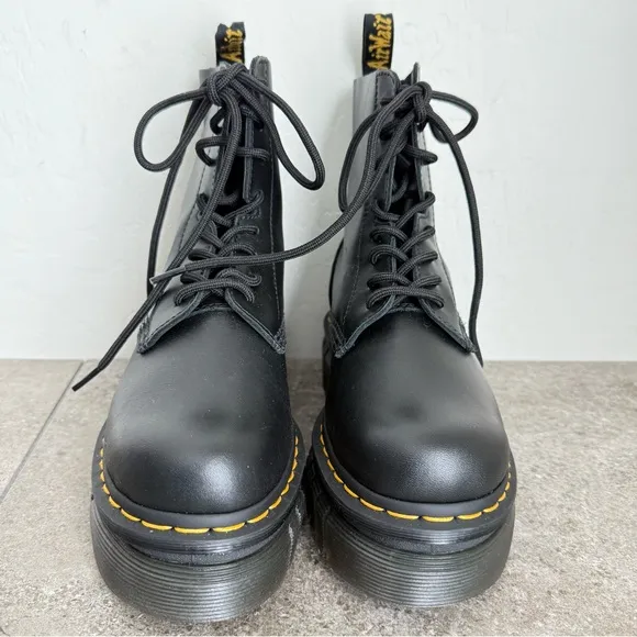 NEW Dr Martens Audrick Black Napa Leather Platform Ankle Boots Size EU38 L7