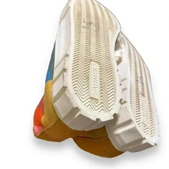 NEW FARM Rio Rainbow Sun Canvas Platform High Top Lace Up Sneakers Size 6