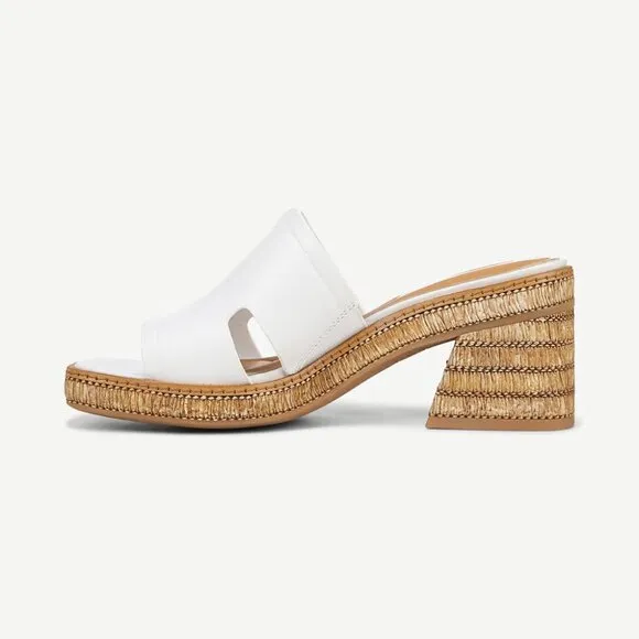 NEW FRANCO SARTO Leather Florence Heeled Sandals white for women 253