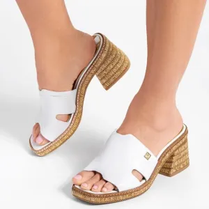 NEW FRANCO SARTO Leather Florence Heeled Sandals white for women 253