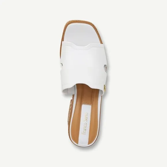 NEW FRANCO SARTO Leather Florence Heeled Sandals white for women 253