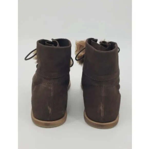 New Free People Brown Leather Flat Ankle Boots