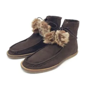 New Free People Brown Leather Flat Ankle Boots