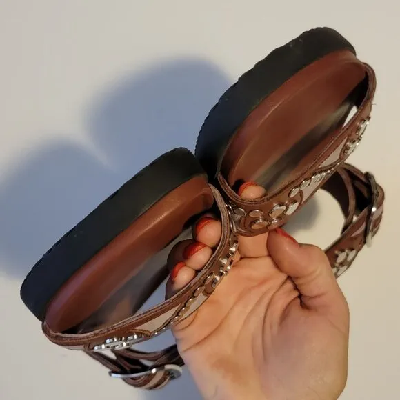 NEW Free People Revelry Sandals Womens 10 Slides Studded Boho Hippie Comfort Ret