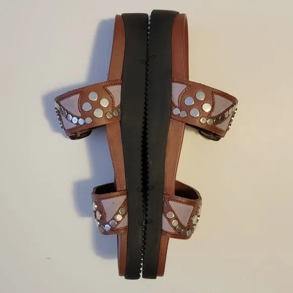 NEW Free People Revelry Sandals Womens 10 Slides Studded Boho Hippie Comfort Ret
