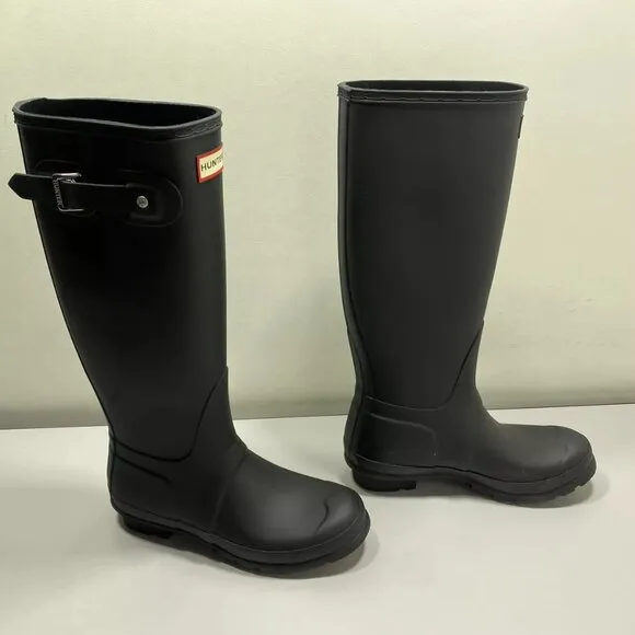 NEW HUNTER Womens Original Tall Boots Size 7 Waterproof Round Toe   Buckle