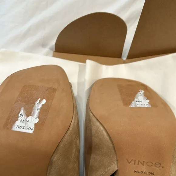 NEW in BOX! Vince Quest in Dune Leather Slingback Sandals reg $350 with Dust Bag