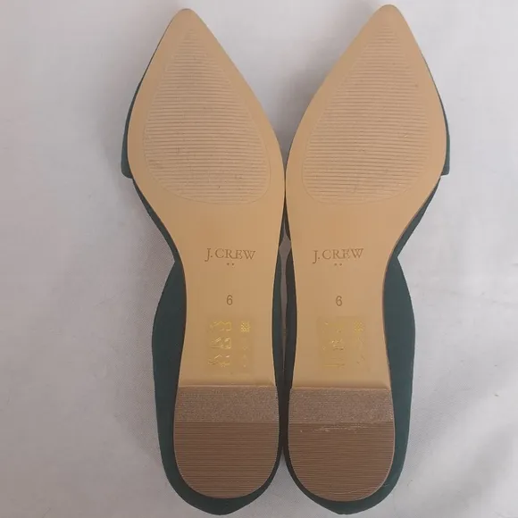 NEW J. Crew Zoe D'orsay Green Faux Suede Flats