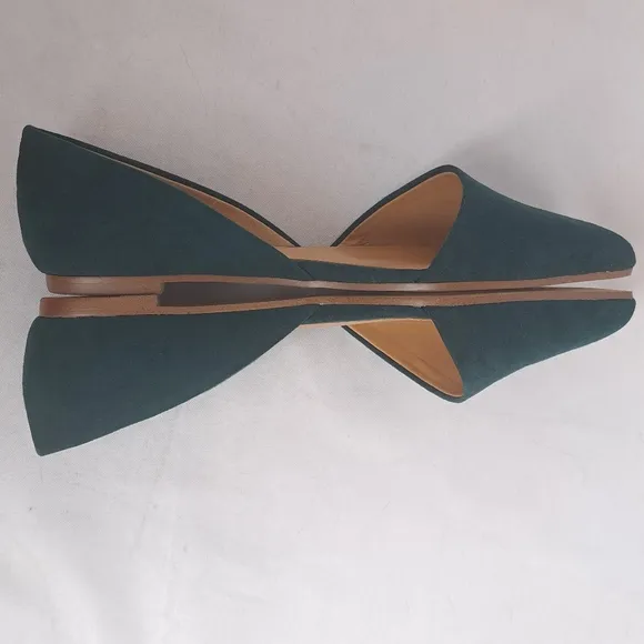 NEW J. Crew Zoe D'orsay Green Faux Suede Flats